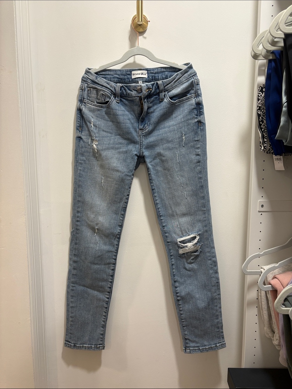 Distressed Light Blue Skinny Jeans by American Eagle